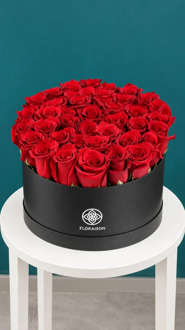 Floraison_kokkina_triantafilla_se_mavro_kouti_XL_a