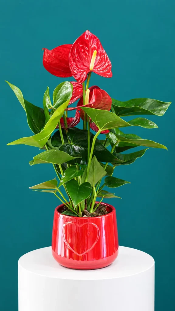 Floraison_anthourio_se_kokkino_pot_a